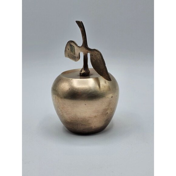 Small Solid Brass Apple Bell Vintage Desk Decoration Teacher Appreciation Gift - Picture 8 of 10